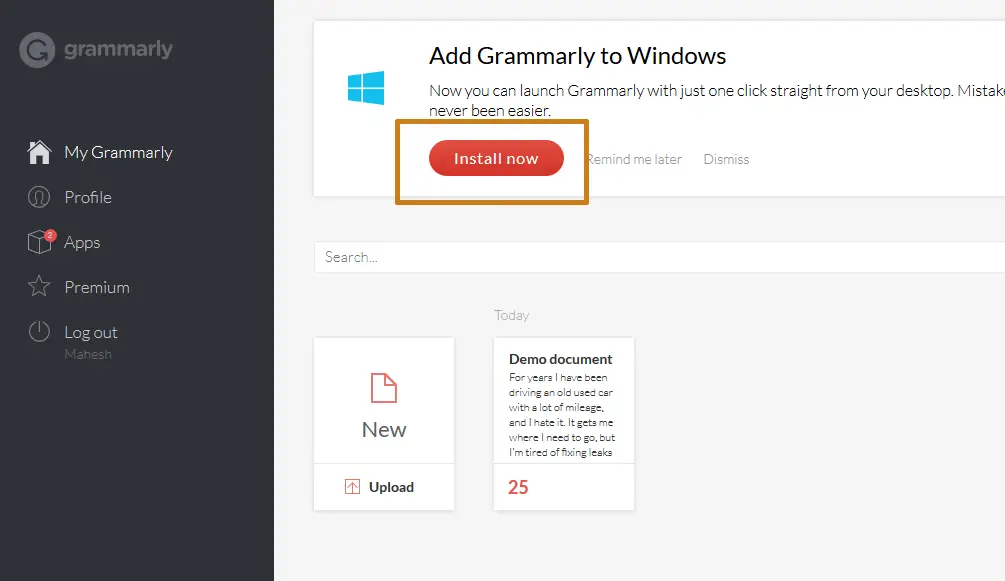 install free grammarly for word