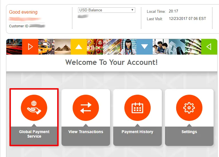 Payoneer profile dashboard