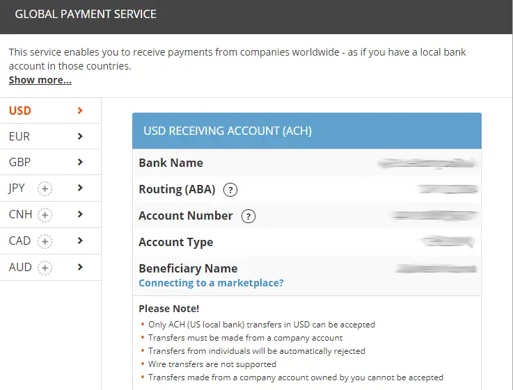 Payoneer global payment service