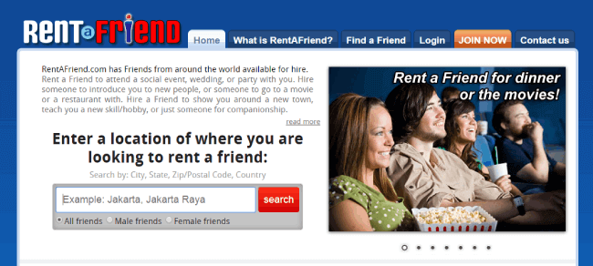 Rentafriend website