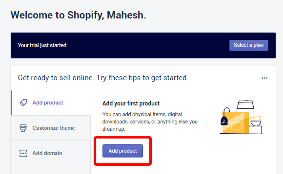 Shopify Add product option