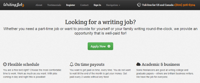 Writing Jobz website