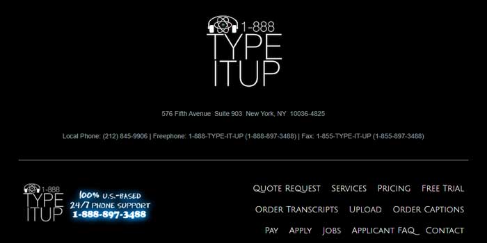 1-888-Type-it-up Transcription company