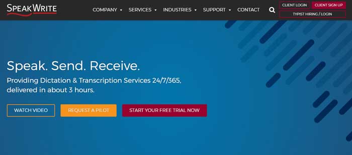 SpeakWrite Transcription company