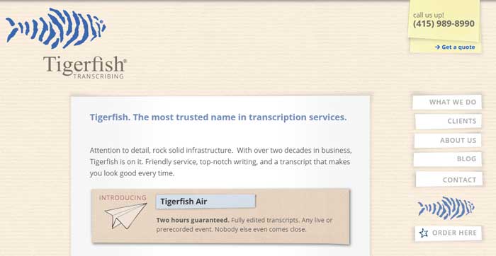 TigerFish Transcription company