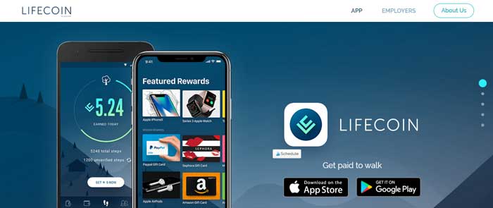 Screenshot of LifeCoins App