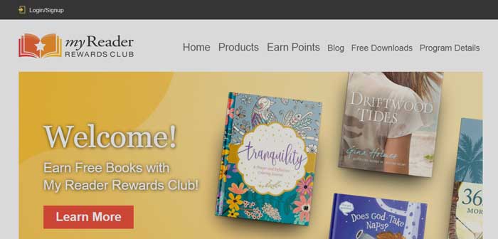 My Reader Rewards Club website