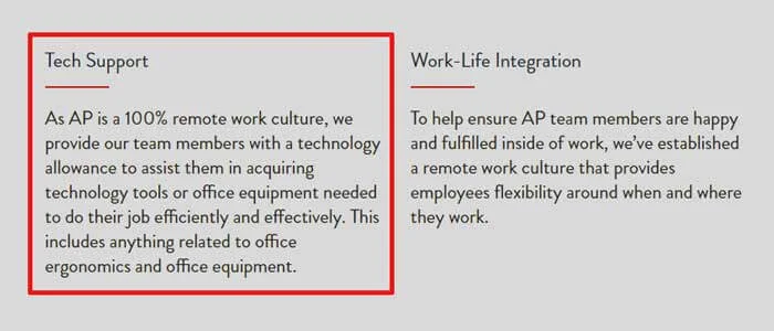 Work from home equipment provided by Acceleration Partners