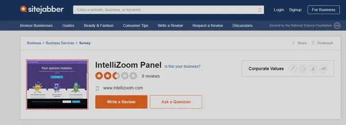 Sitejabber IntelliZoom rating