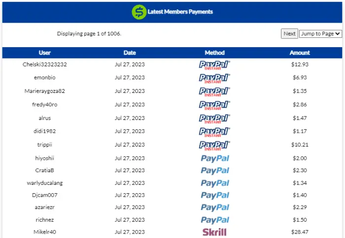 SuperPay Me payment list