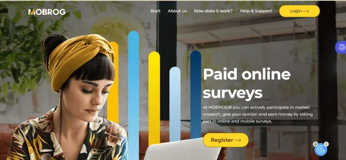 Screenshot of Mobrog website homepage 