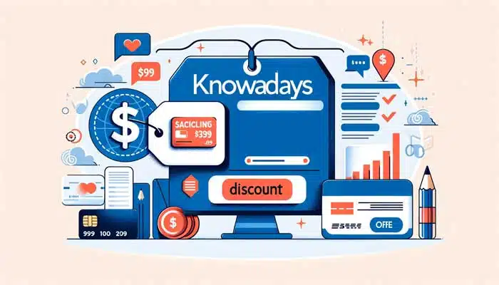 Vector illustration representing Knowadays course pricing. 