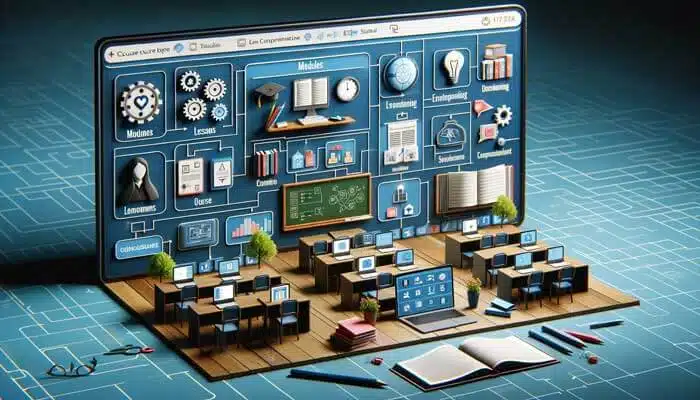 Depicting a digital classroom interface with structured modules for Proofread Anywhere.
