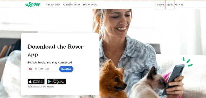 Screenshot of Rover App